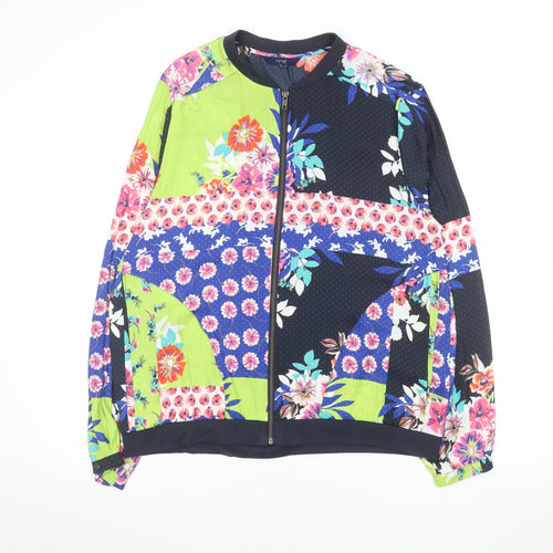 Next Womens Multicoloured Floral Bomber Jacket Size 16