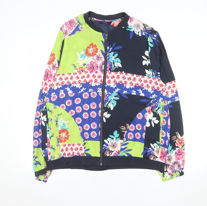 Next Womens Multicoloured Floral Bomber Jacket Size 16