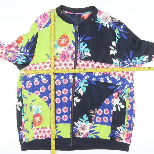 Next Womens Multicoloured Floral Bomber Jacket Size 16