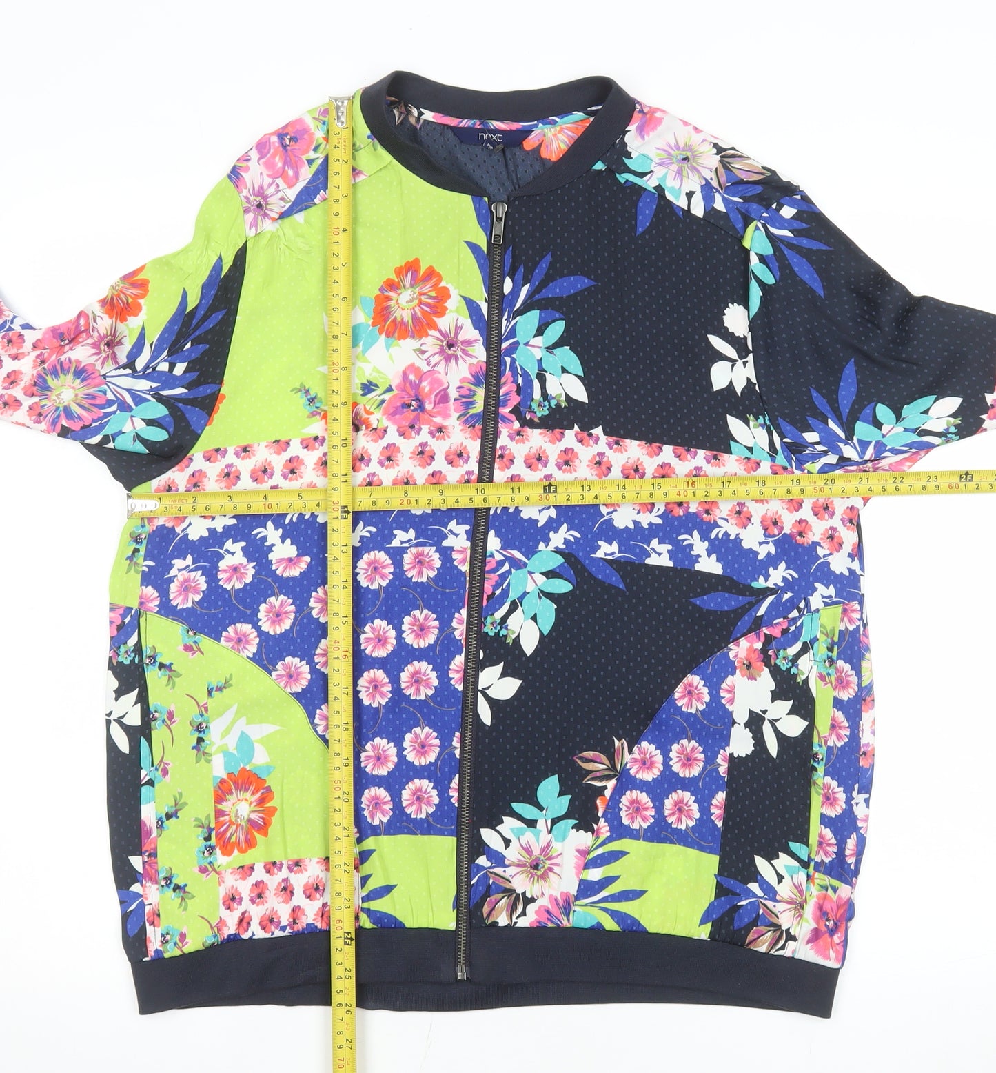 Next Womens Multicoloured Floral Bomber Jacket Size 16