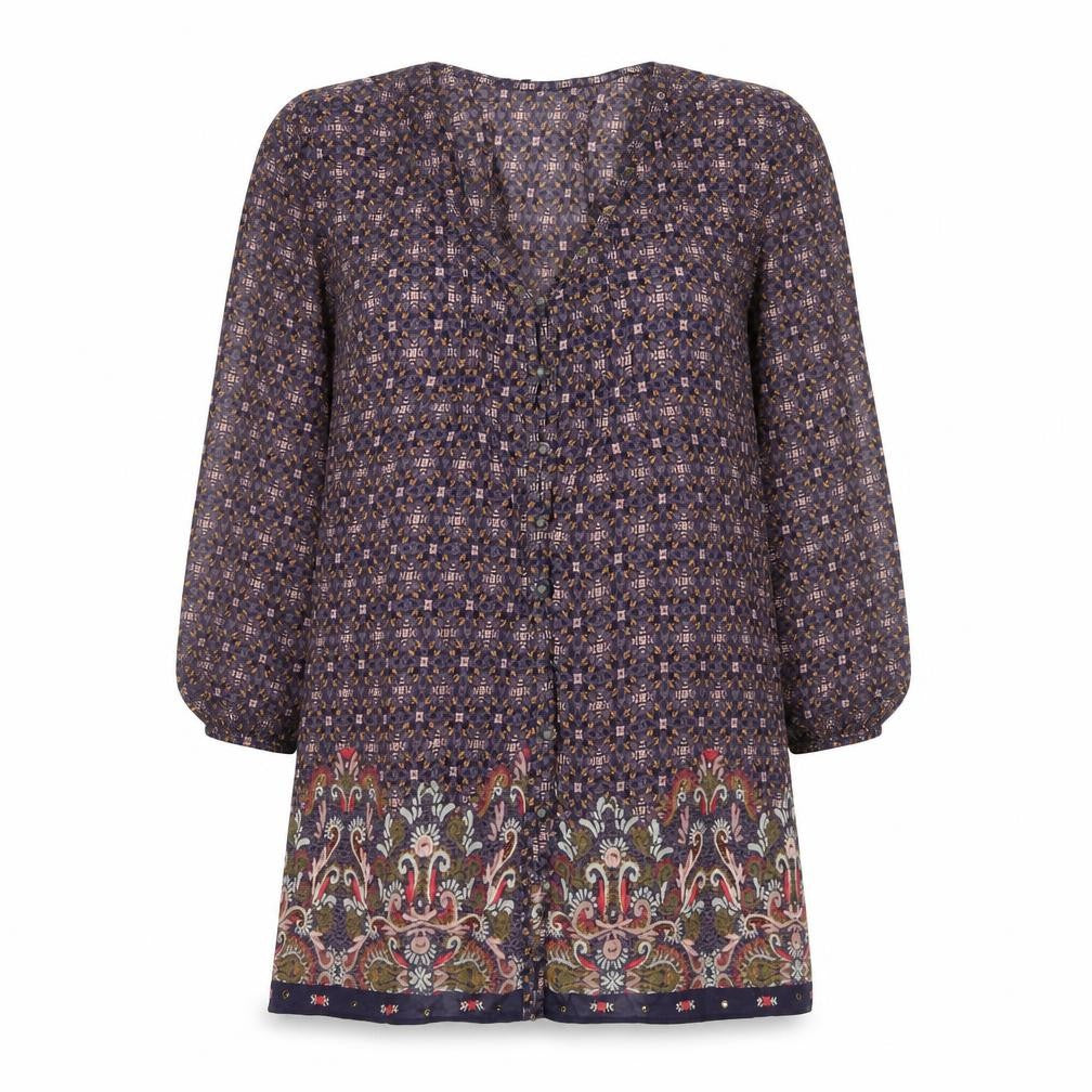 Marks and Spencer Women’s Multicoloured Size 12 Tunic Blouse 3/4 Sleeve Viscose