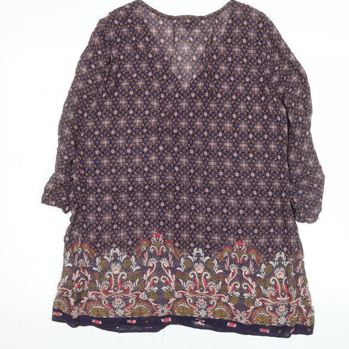 Marks and Spencer Women’s Multicoloured Size 12 Tunic Blouse 3/4 Sleeve Viscose