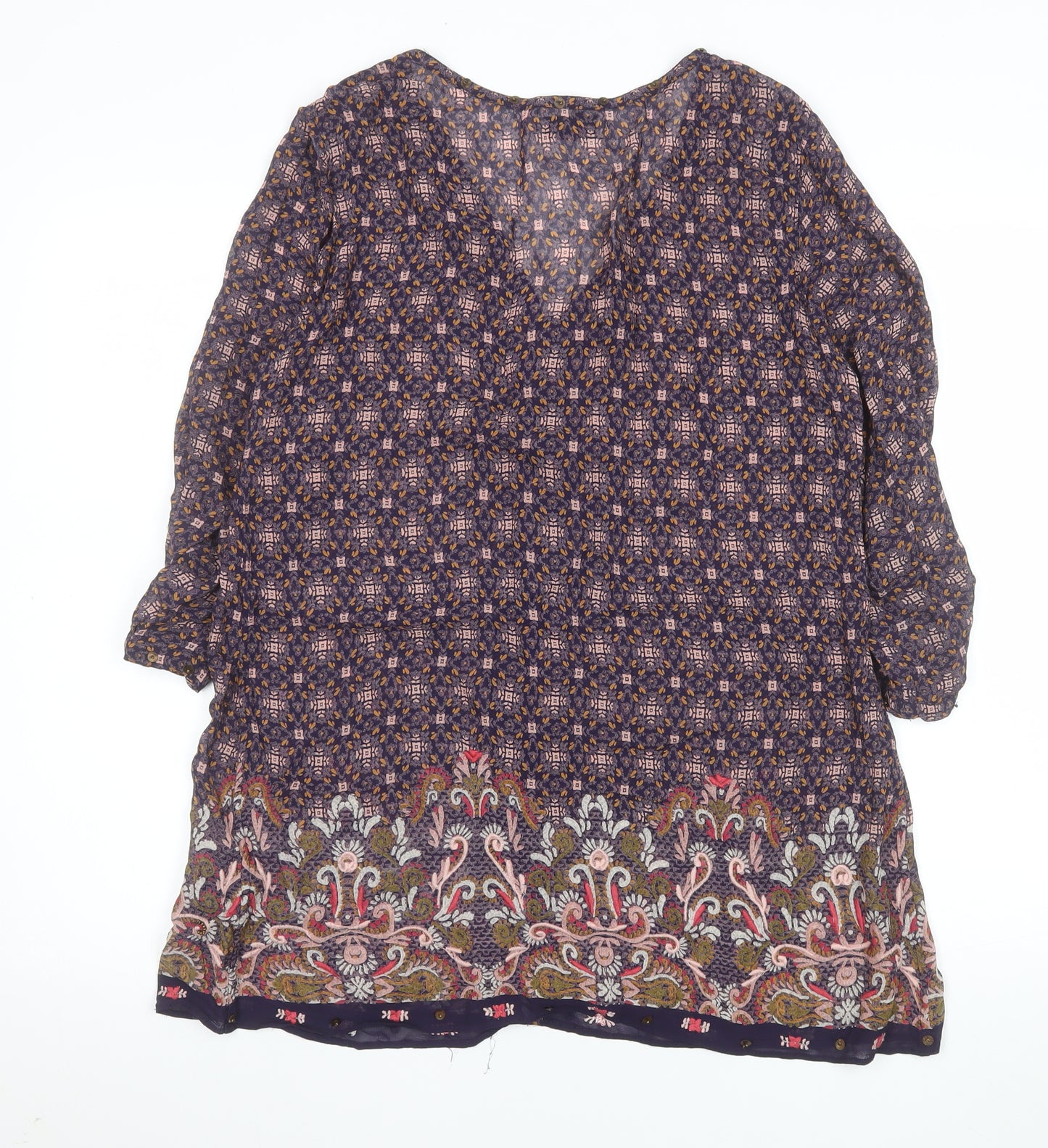 Marks and Spencer Women’s Multicoloured Size 12 Tunic Blouse 3/4 Sleeve Viscose