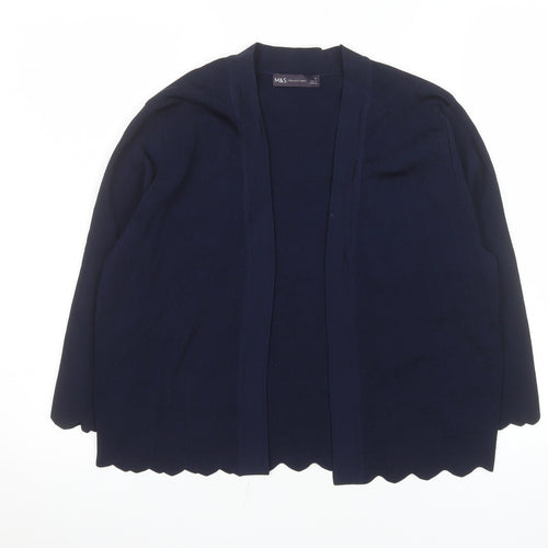 Marks and Spencer Women’s Blue Size 12 Open Front Long Sleeve Cardigan