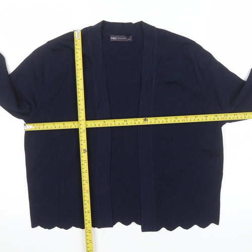 Marks and Spencer Women’s Blue Size 12 Open Front Long Sleeve Cardigan