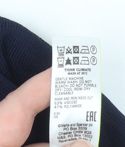 Marks and Spencer Women’s Blue Size 12 Open Front Long Sleeve Cardigan