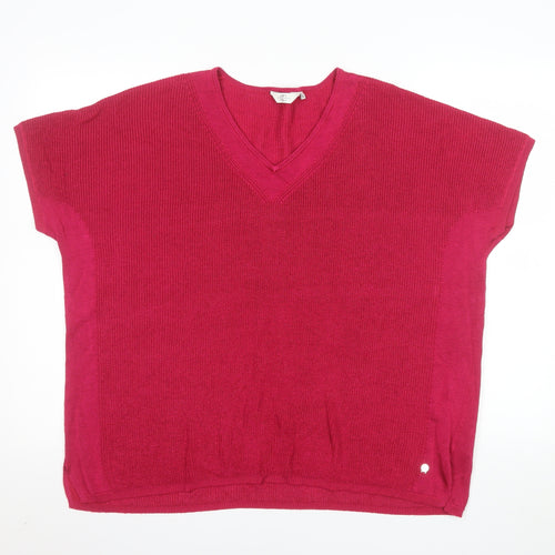 Country Casuals Women's Pink V-Neck Sleeveless Knit Jumper XL