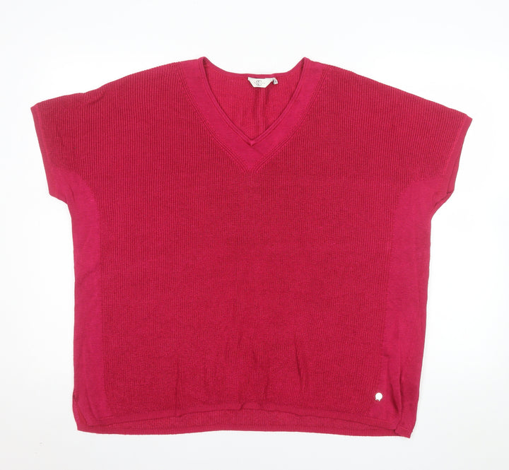 Country Casuals Women's Pink V-Neck Sleeveless Knit Jumper XL