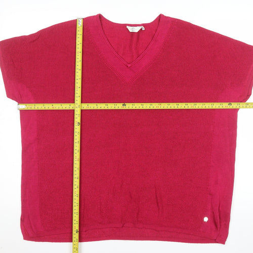 Country Casuals Women's Pink V-Neck Sleeveless Knit Jumper XL