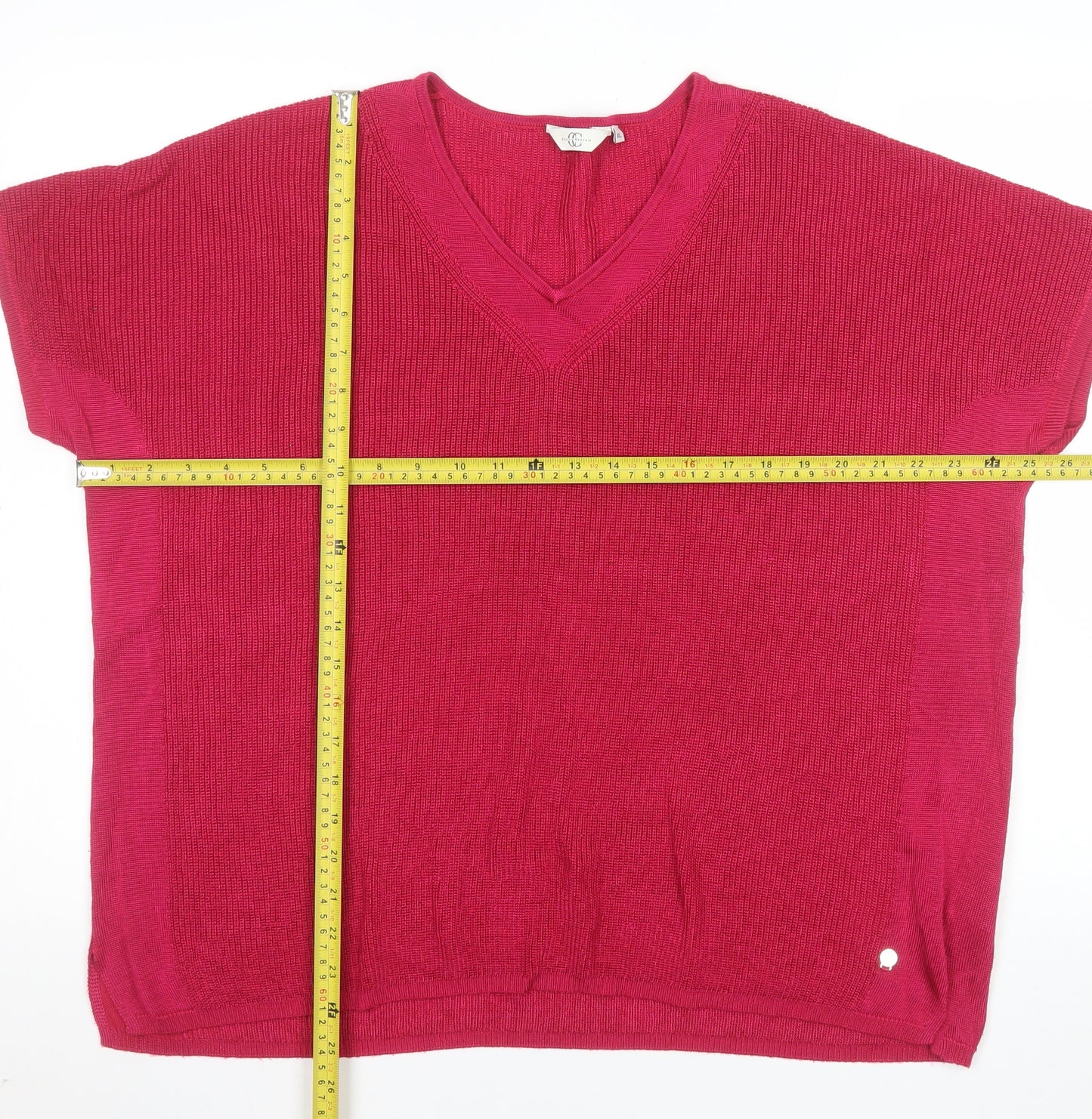 Country Casuals Women's Pink V-Neck Sleeveless Knit Jumper XL