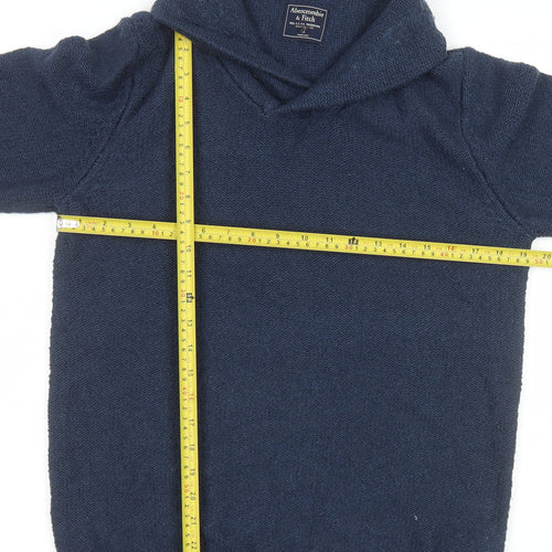 Abercrombie & Fitch Men’s Blue V-Neck Cotton Blend Pullover Jumper M