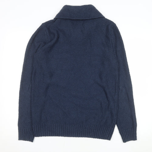 Abercrombie & Fitch Men’s Blue V-Neck Cotton Blend Pullover Jumper M