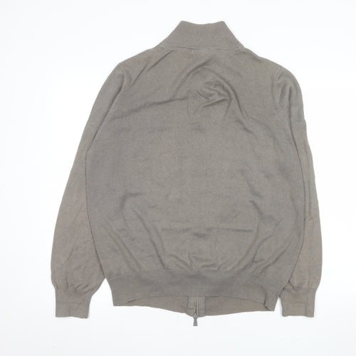 Henri Lloyd Men’s Grey Cotton Full Zip Knit Jacket Size L