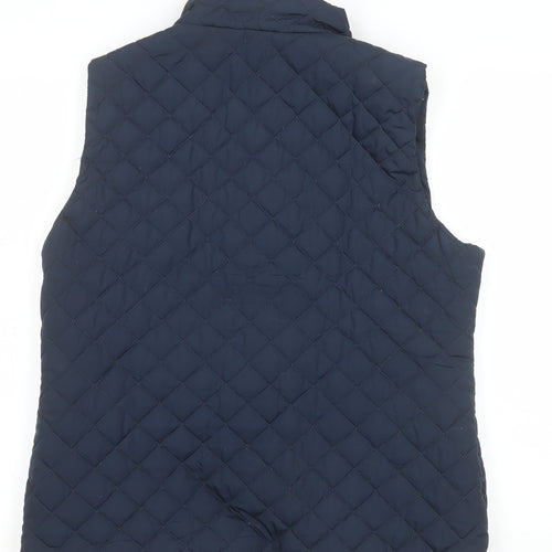 M&Co Women's Blue Quilted Padded Waistcoat UK14 Regular Fit
