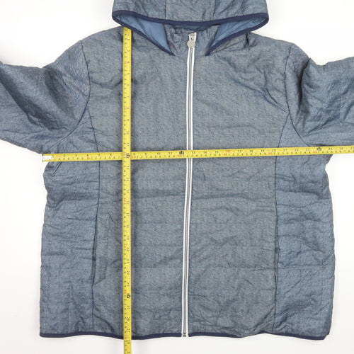 Nathalie Andersen Women's Blue Hooded Full Zip Puffer Jacket XL