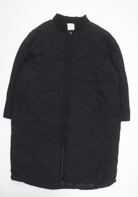 Judi Love by Very Women's Black Quilted Long Coat Size 22