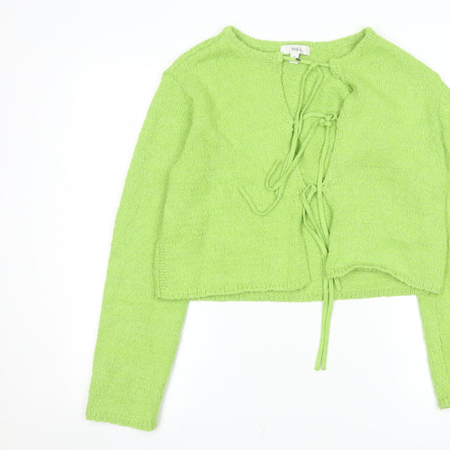 Marks and Spencer Women Green M Tie Front Knit Cardigan Jumper
