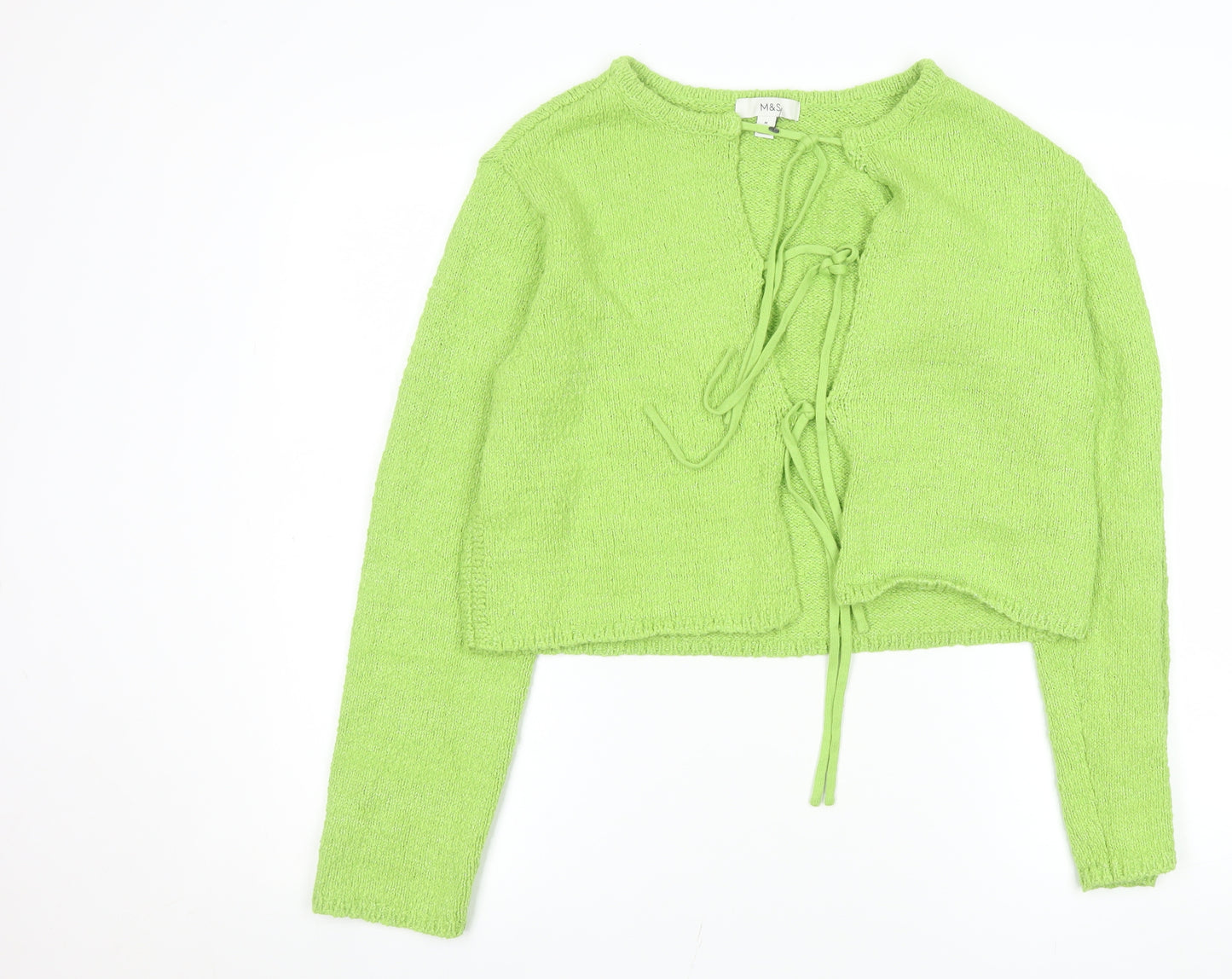 Marks and Spencer Women Green M Tie Front Knit Cardigan Jumper