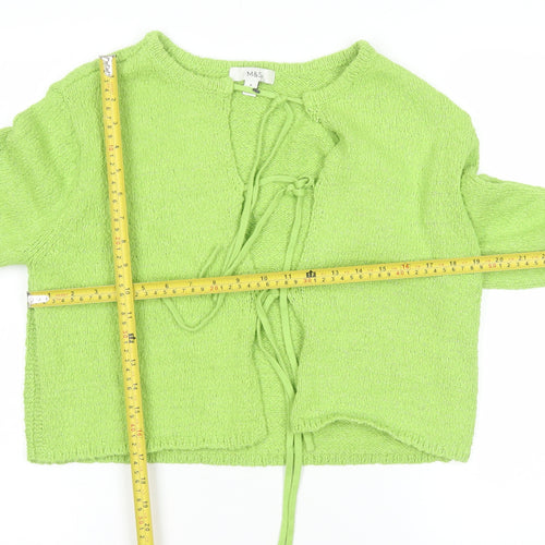 Marks and Spencer Women Green M Tie Front Knit Cardigan Jumper