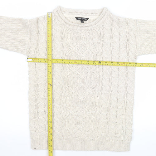 Debenhams Women Ivory Cable Knit Crew Neck Jumper Size 10