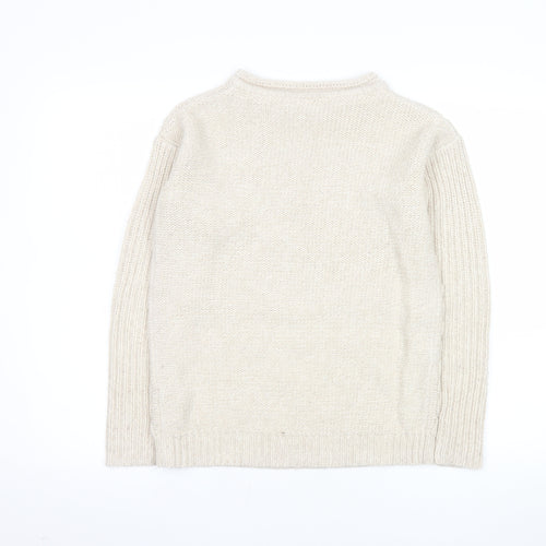 Debenhams Women Ivory Cable Knit Crew Neck Jumper Size 10