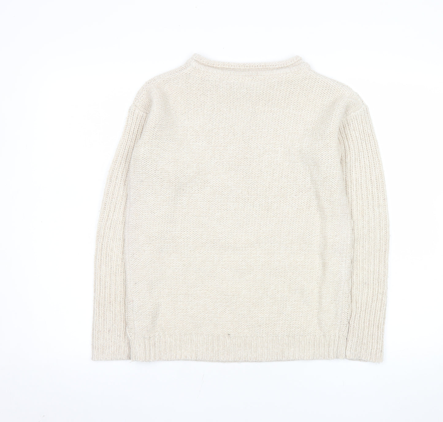Debenhams Women Ivory Cable Knit Crew Neck Jumper Size 10