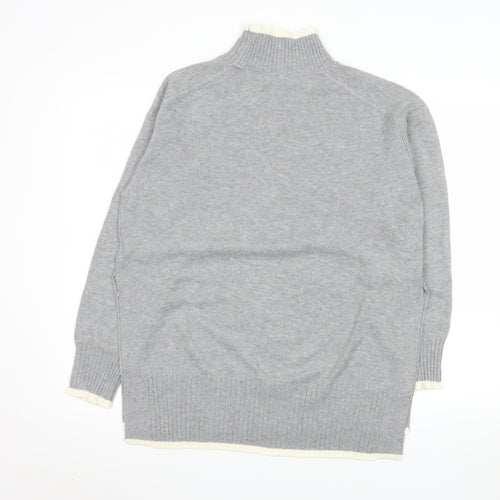 Amara Reya Womens Grey Mock Neck Long Sleeve Knit Jumper Size S