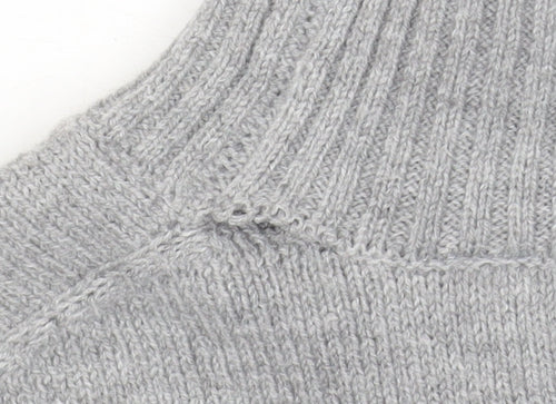 Amara Reya Womens Grey Mock Neck Long Sleeve Knit Jumper Size S