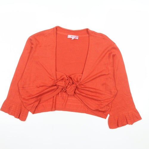 Marks and Spencer Per Una Women Red Cropped Tie Blouse Size 20