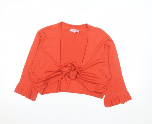 Marks and Spencer Per Una Women Red Cropped Tie Blouse Size 20