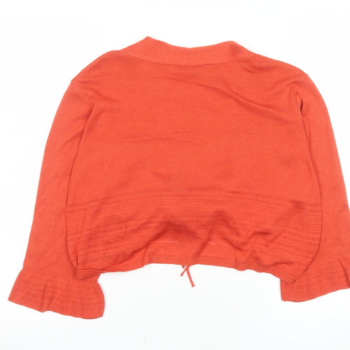 Marks and Spencer Per Una Women Red Cropped Tie Blouse Size 20