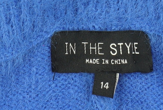 In The Style Women Blue Size 14 Wool-Blend Jogger Trousers
