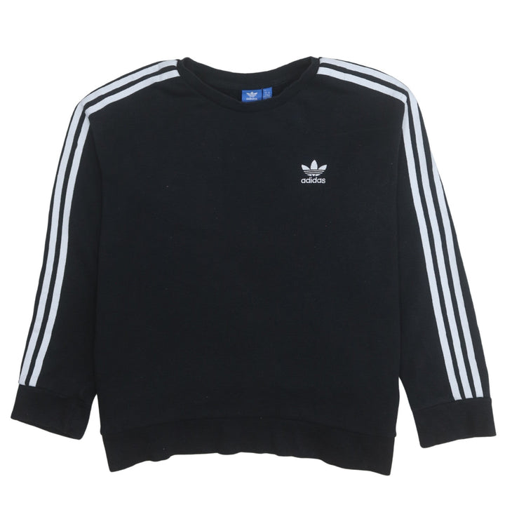 Adidas Womens Black Crew Neck Pullover Sweatshirt Size 14