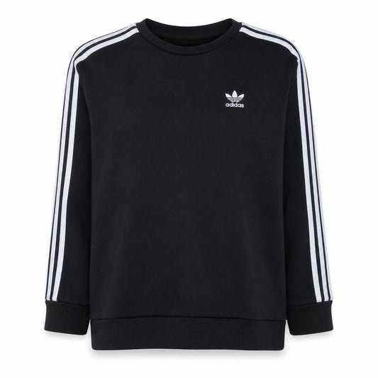 Front view of Adidas women’s black crew neck pullover sweatshirt, size UK 14