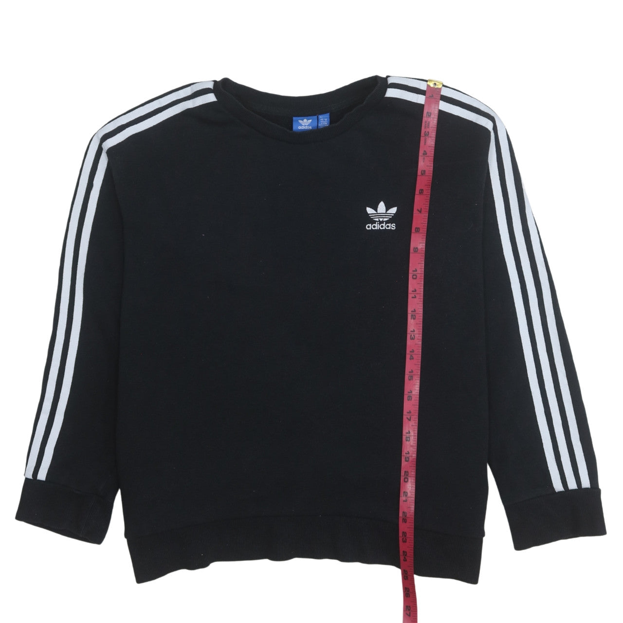 Adidas Womens Black Crew Neck Pullover Sweatshirt Size 14
