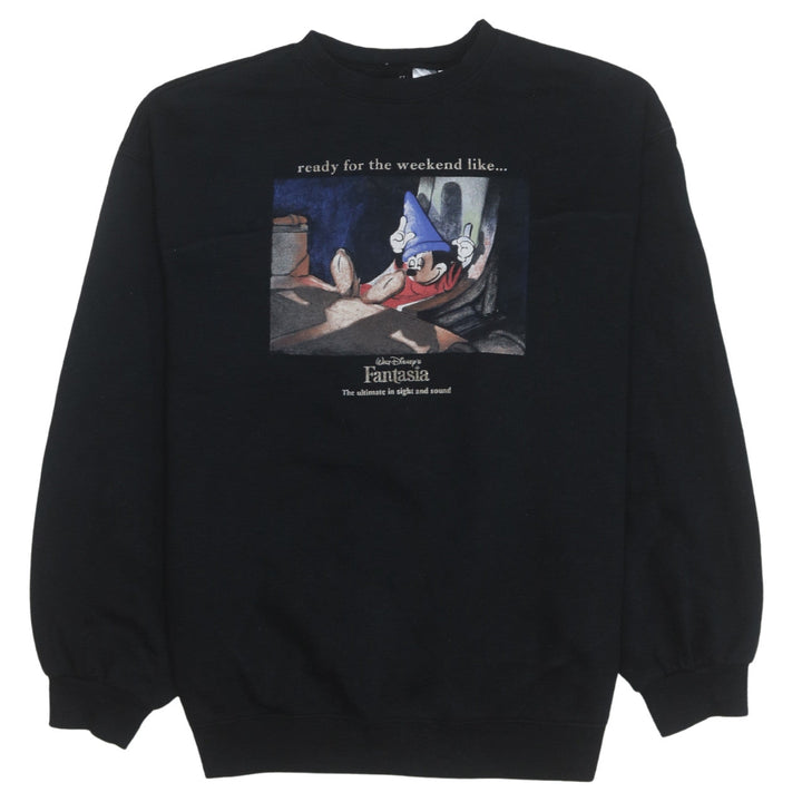 H&M Divided Women Black XS Pullover Sweatshirt Disney Fantasia Mickey