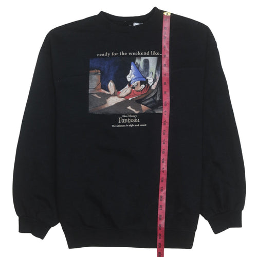 H&M Divided Women Black XS Pullover Sweatshirt Disney Fantasia Mickey