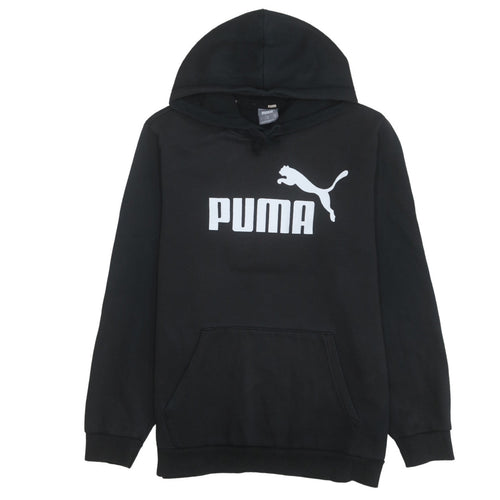 Puma Mens Black Pullover Hoodie M Logo Graphic Sportswear