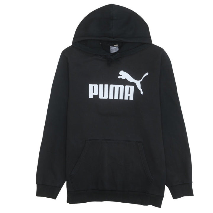 Puma Mens Black Pullover Hoodie M Logo Graphic Sportswear