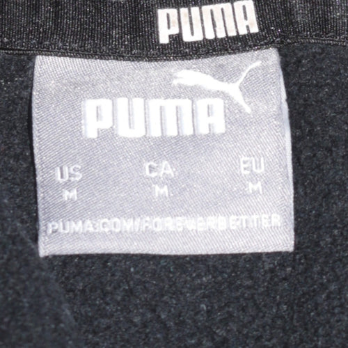 Puma Mens Black Pullover Hoodie M Logo Graphic Sportswear