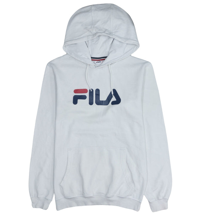 FILA Men's White Pullover Hoodie Small Regular Fit Fleece Activewear