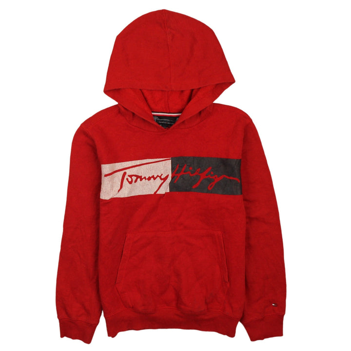 Tommy Hilfiger Boys Red Hoodie 16 Years Pullover Fleece Graphic Logo