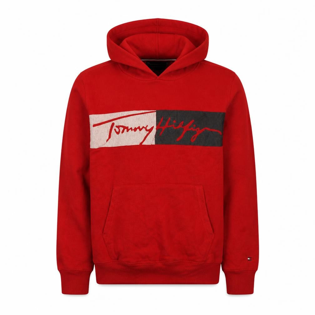 Tommy Hilfiger Boys Red Hoodie 16 Years Pullover Fleece Graphic Logo