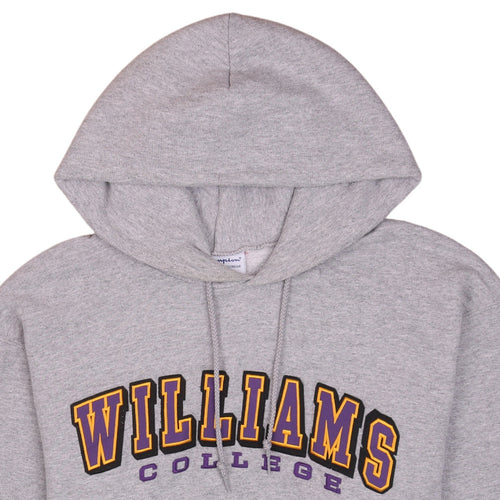 Champion Men's Grey Williams College Hoodie L Pullover Graphic Print