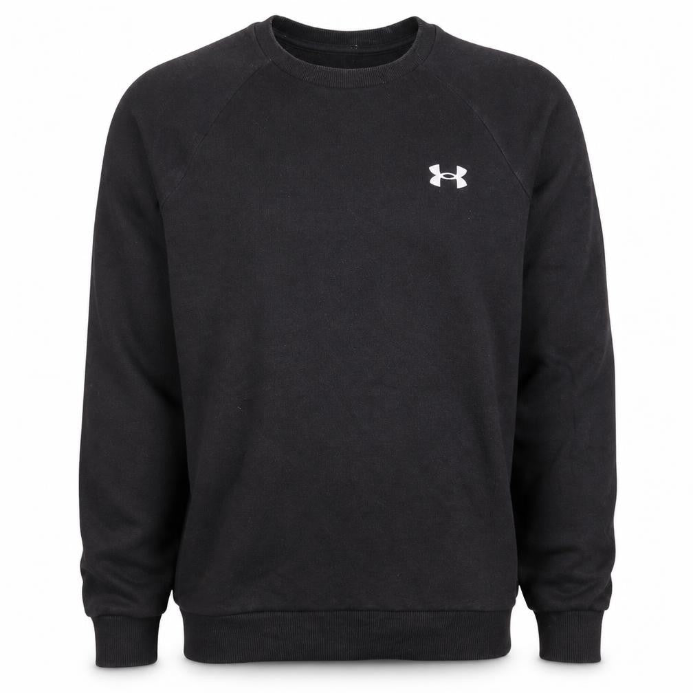 Front view of Under Armour Men's Black Small Pullover Sweatshirt ColdGear