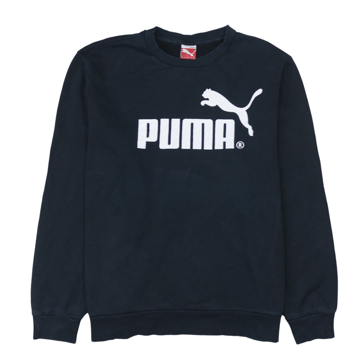 Puma Men's Black 2XL Pullover Sweatshirt Crew Neck Logo Fleece Top