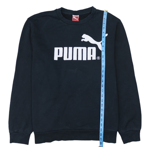 Puma Men's Black 2XL Pullover Sweatshirt Crew Neck Logo Fleece Top