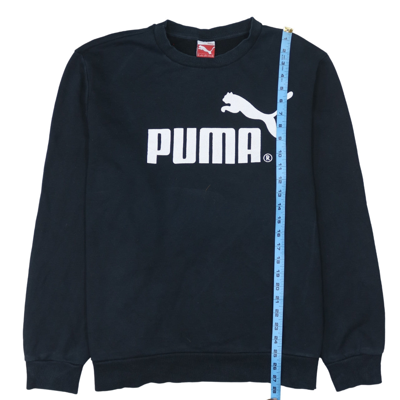 Puma Men's Black 2XL Pullover Sweatshirt Crew Neck Logo Fleece Top