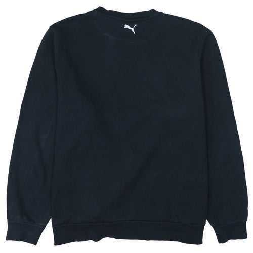 Puma Men's Black 2XL Pullover Sweatshirt Crew Neck Logo Fleece Top