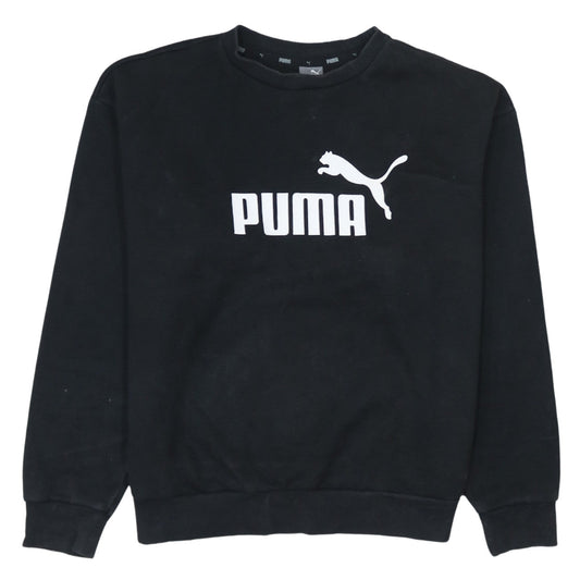 Puma Women's Black Medium Pullover Sweatshirt with Logo Print